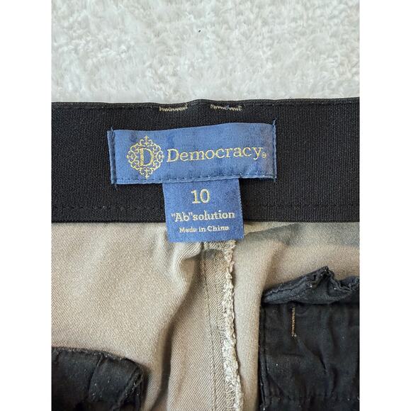 Democracy Womens Pants Size 10 Gray Workpants Chino Style Stretch Slit Pocket - Picture 2 of 12